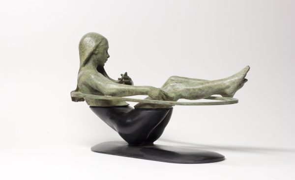 Waiting| Pere Sala| contemporary sculpture in bronze