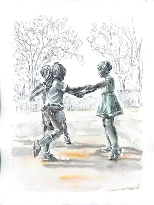 Nens jugant al ball rodó