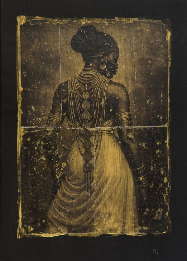 Donde nace el horizonte nº07|MARTA FABREGAS| Quadre collage fotografia étnica vintage amb técnica mixta