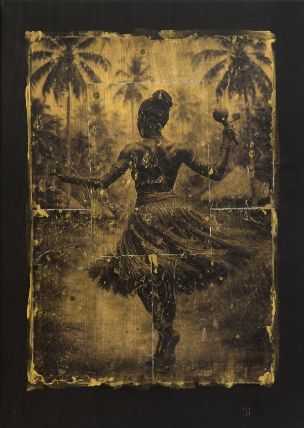 Donde nace el horizonte nº07|MARTA FABREGAS| Quadre collage fotografia étnica vintage amb técnica mixta