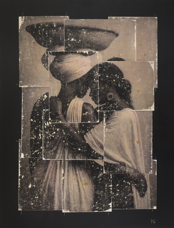 Donde nace el horizonte nº07|MARTA FABREGAS| Quadre collage fotografia étnica vintage amb técnica mixta