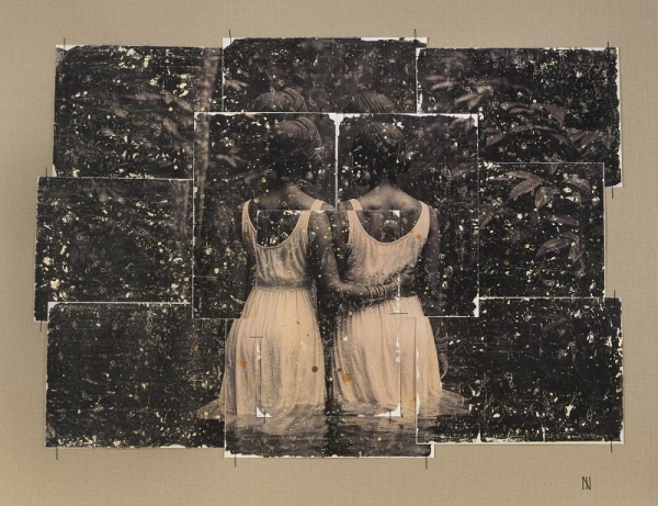 Donde nace el horizonte nº07|MARTA FABREGAS| Quadre collage fotografia étnica vintage amb técnica mixta