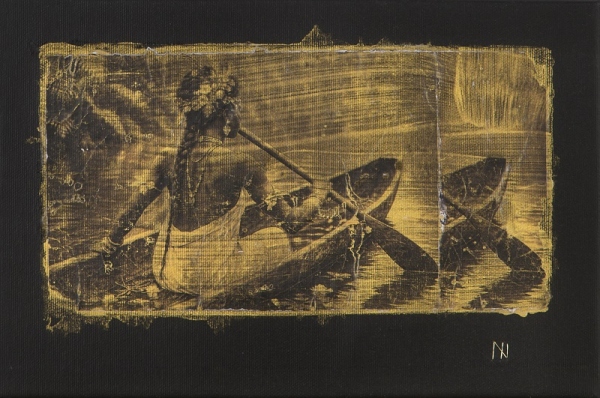 Donde nace el horizonte nº07|MARTA FABREGAS| Quadre collage fotografia étnica vintage amb técnica mixta