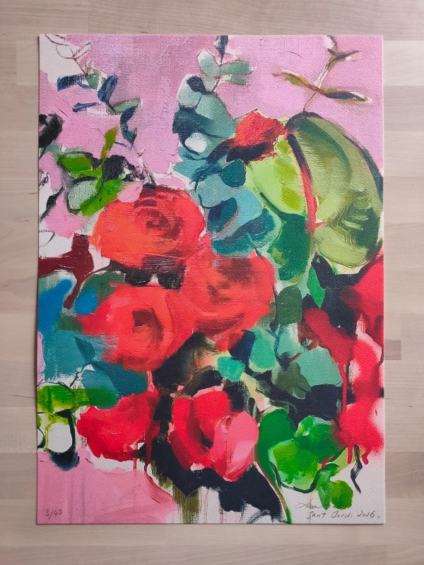 Paisaje de peonías y gazania| Laura Nieto| floral painting contemporary impresionism with flowers