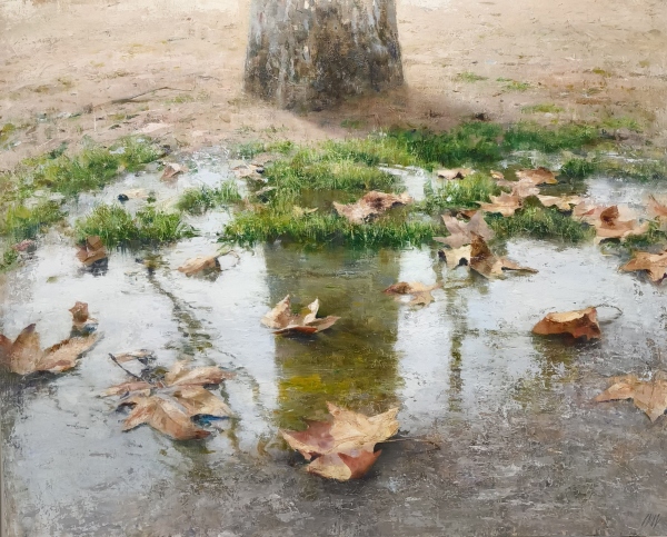 Pool of leaves