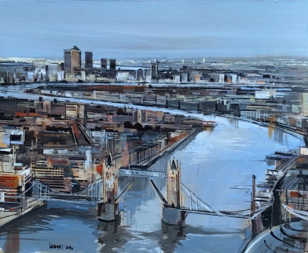 Vista aèria de Londres|Lluis puiggrós|fast contemporany painting urban landscape