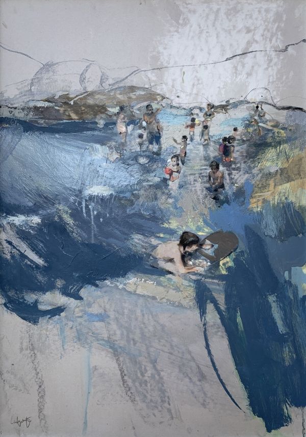 Sea crowd II|Marta lafuente |children portrait painting contemporary art