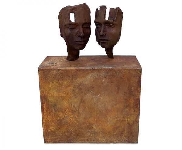 Opening inside|Beatrice BIZOT|escultura contemporanea que combina en bronce con hierro