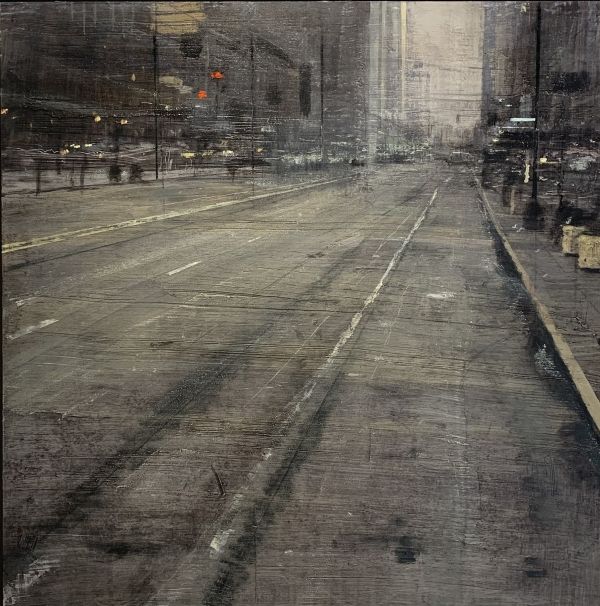 Perspectiva gris en una calle de Nueva York