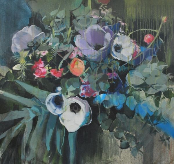 Julio| Laura Nieto| floral painting contemporary impresionism with flowers