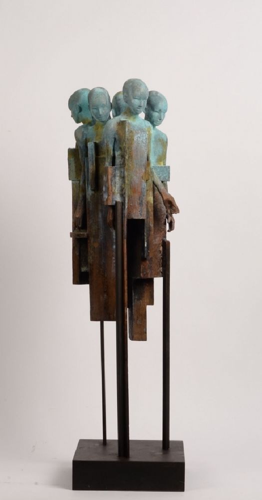 Big puente III |Jesús Curiá| escultura figurativa contemporánea en bronze