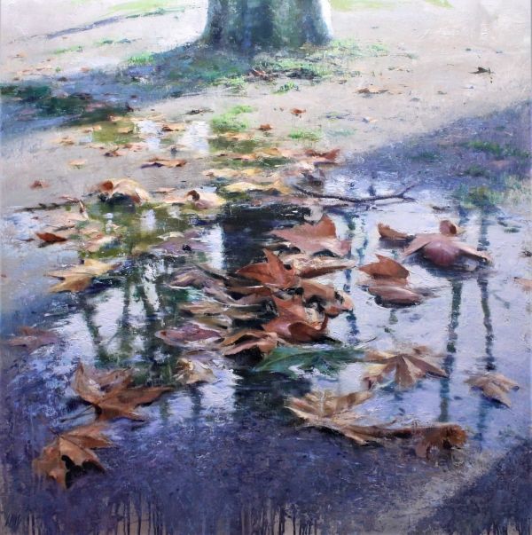 The life of a puddle | carlos diaz | buy contemporary art realistic urban painting