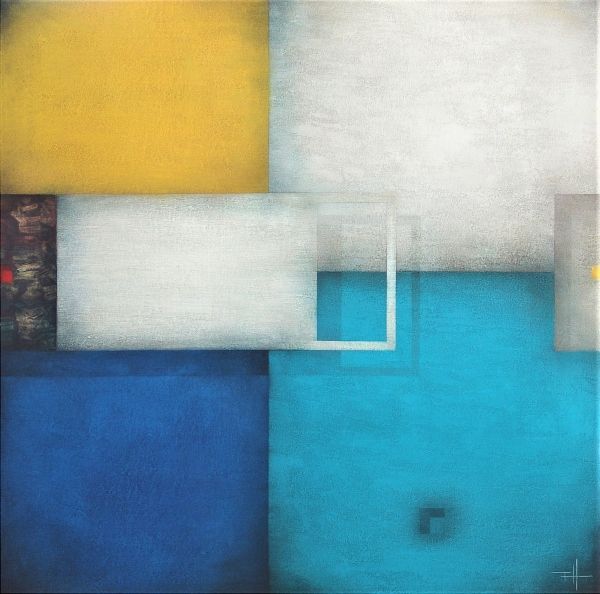 Palabras| Frank Jensen|Abstract catalan painting with bright colours