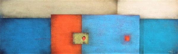 Floating| Frank Jensen|Abstract catalan painting with bright colours