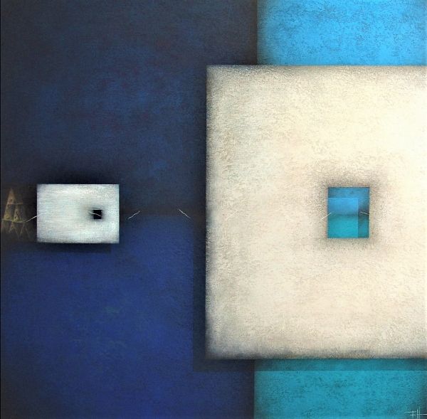 Fragile| Frank Jensen|Abstract catalan painting with bright colours