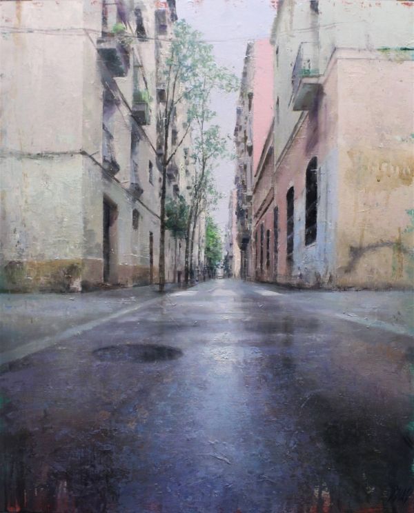 At ground level| carlos diaz | buy contemporary art realistic urban painting