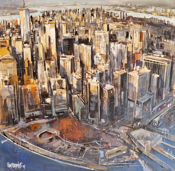 Manhattan A.V|Lluis puiggrós|pintura rápida contemporanea paisatge urbá