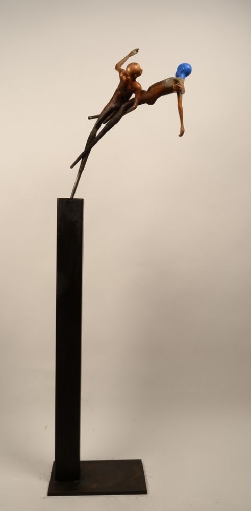 Fight II|Jesús Curiá| escultura figurativa contemporanea en bronze