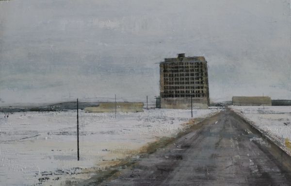 Invierno en Rusia| alejandro quincoces| contemporary urban painting buildings and cities panoramic
